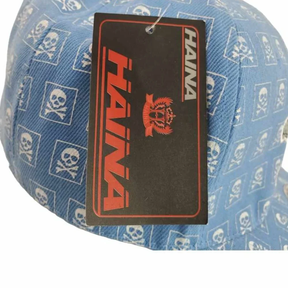 Haina Skull Hat 7 1/2 New With Tags - Blue - Picture 5 of 7